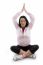 Front View Of Woman Doing Yoga On White Background