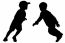 Silhouettes Of Two Little Boys