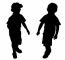 Silhouettes Of Two Little Boys