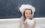 Little Girl Playing With Soap Suds  In A Bath