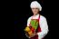 Handsome Chef Holding Vegetables Bowl