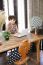 Vintage Polka Dot Lamp With Intentionally Blurred Working Woman