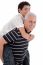 Grandfather Piggybacking His Grandson