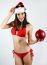 Sexy Santa Girl In Bikini Holding A Christmas Ball