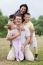 Close Up Shot Of Cheerful Family Posing Together