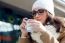 Portrait Of Young Beautiful Woman Drinking Coffee Outdoor