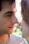 Outdoor Portrait Of Young Caucasian Couple At The Park