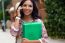 Pretty Student Girl Talking On The Phone