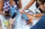 Portrait Of Group Friends Having Fun With Smartphones