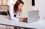 Business Woman With Laptop Kitchen