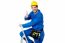 Cheerful Construction Worker On Ladder