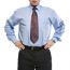 Businessman In Blue Shirt Stands With Hands On The Waist