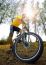 Young Man Riding Mountain Bike On Natural Track Use For People Sport Leisure Activities