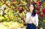 Young Beautiful Woman With Long Straight Dark Hair Posing In Spr