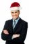 Handsome Businessman Wearing Santa Cap