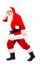 Senior Man In Santa Dress Dancing Over White