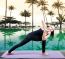 Asian Woman Health Care Yoga Posting Isolated White Background