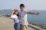 Portrait Of Young Man And Woman Relaxing And Happy Emotion On Sea Side Use For People Relax And Feel Free On Vacation Go To Beautiful Nature Destination