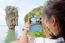 Women Tourist Shooting Natural View By Mobile Phone