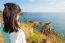 Woman Looking Island And Sea View