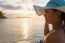 Girl On The Beach At Sunrise