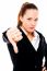 Businesswoman With Thumb Down