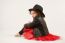 Little Girl Fashion Model With Black Hat