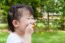 Closeup Little Asian (thai) Girl Enjoy Eating Her Lunch