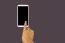 Solated Hand With Finger Press On Big Blank Screen Smartphone