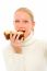 Woman Eating Panettone