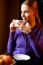 Woman Drinking Cappuccino