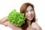 Smile Asian Woman Give Thumb To Hydroponics Green Oak Vegetable