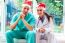 Happy Medical Team Wearing Santa Hats