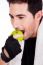 Fitness Man Having Green Apple