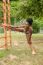 Young African Woman Doing Stretching