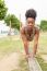 Young African Woman Doing Pushups