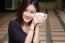 Portrait Of Thai Adult Glasses Beautiful Girl Drinking Coffee