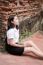 Thai Adult Student University Uniform Beautiful Girl Relax And Smile