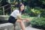 Thai Adult Student University Uniform Beautiful Girl Relax And Smile