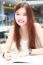 Portrait Of Thai Adult Beautiful Girl Write A Book And Smile In University