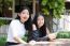 Two Asia Thai Teen Best Friends Girls Smile And Funny