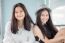 Two Asia Thai Teen Best Friends Girls Smile And Funny