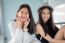 Two Asia Thai Teen Best Friends Girls Smile And Funny