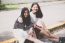 Two Asia Thai Teen Best Friends Girls Smile And Funny