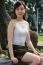 Portrait Of Thai Adult Sexy Women Office Beautiful Girl Relax And Smile