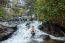 The Man Standing At Mae Ya Waterwall