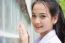 Portrait Of Thai High School Student Uniform Teen Beautiful Girl Happy And Relax,