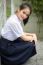 Portrait Of Thai High School Student Uniform Teen Beautiful Girl Happy And Relax,