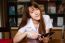 Portrait Of Thai Adult Student University Uniform Beautiful Girl Using Her Tablet