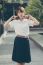 Portrait Of Thai Adult Student University Uniform Beautiful Girl Relax And Smile